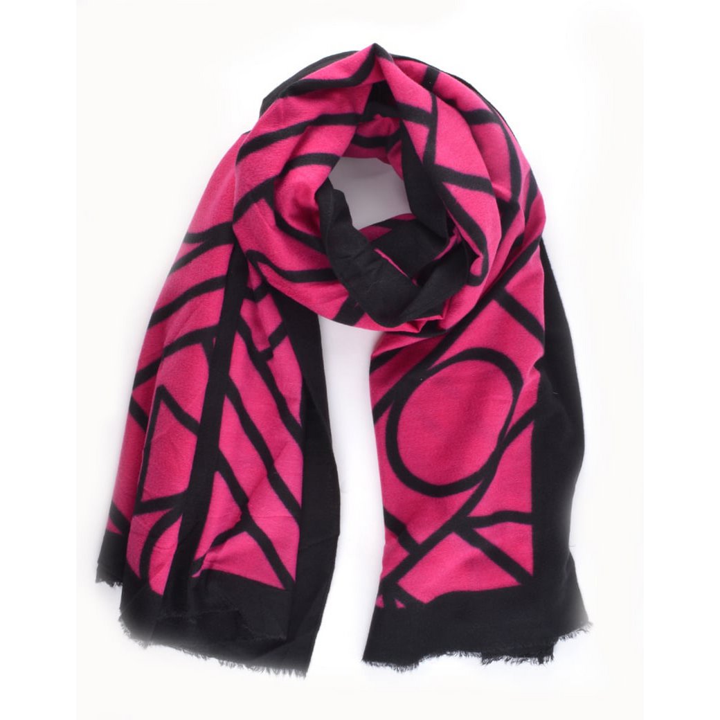 COOSZ_sjaal zwart met fushia