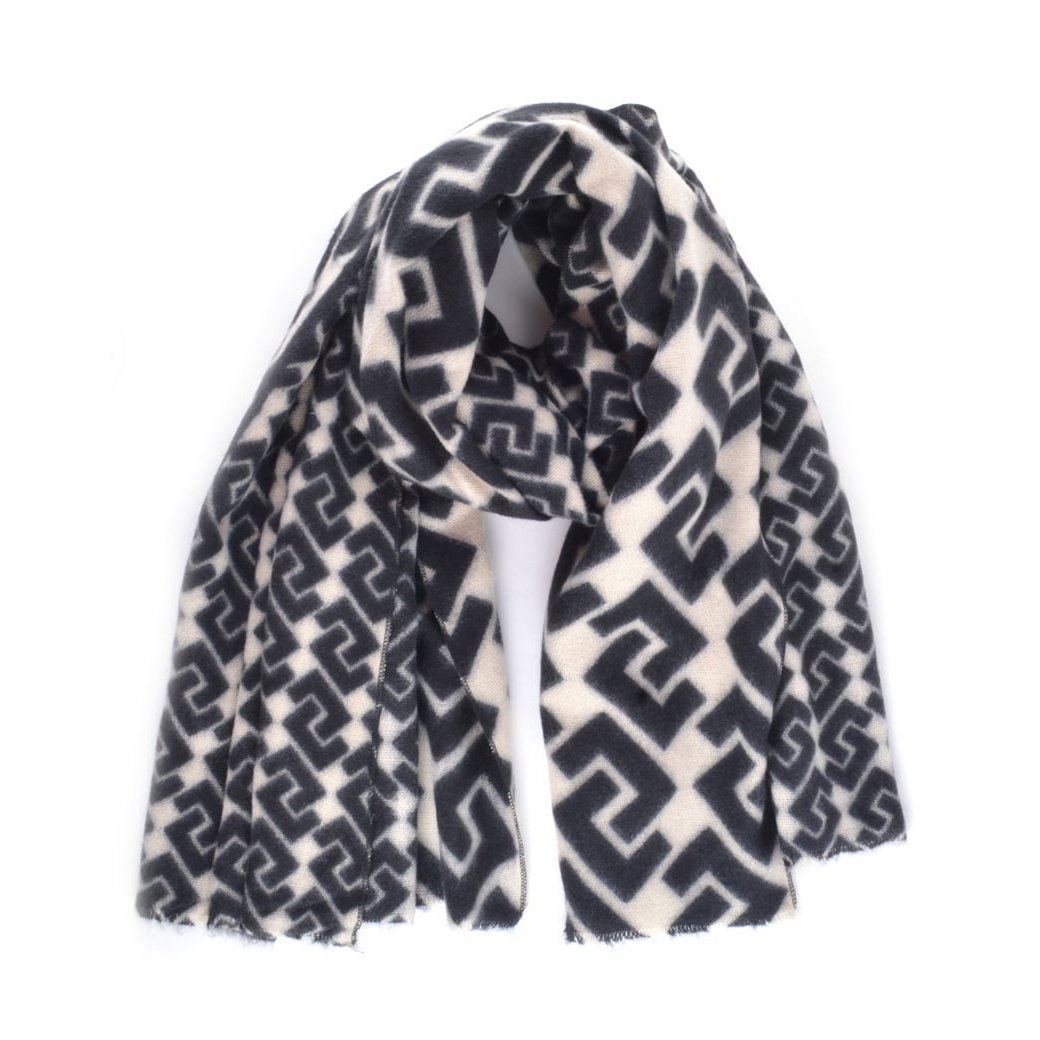 COOSZ_sjaal zwart beige