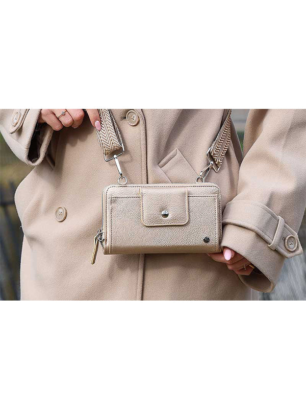 Champagne portemonnee / telefoontasje Kos