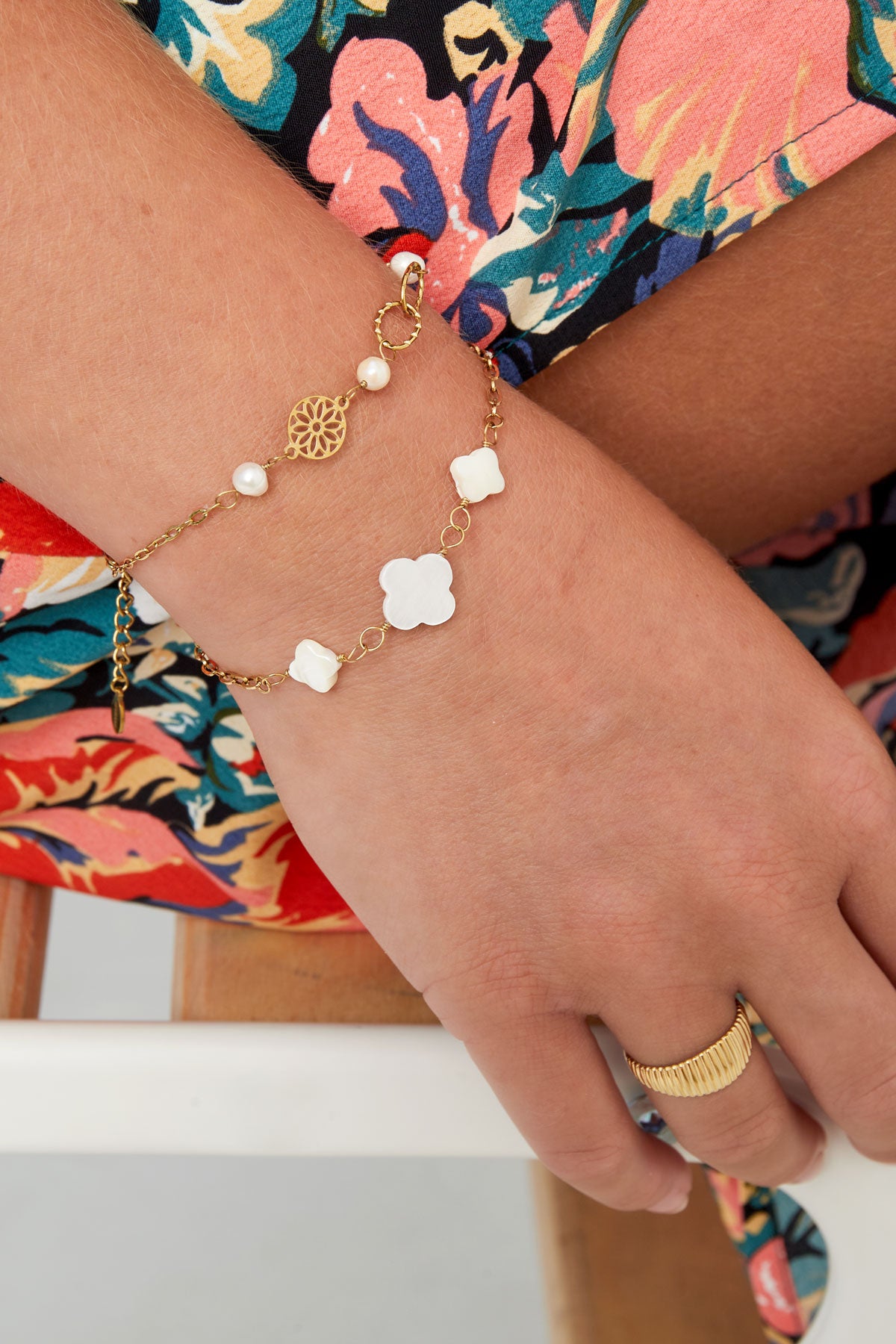 Armband linked met parels