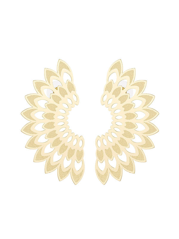 Statement oorbellen blad