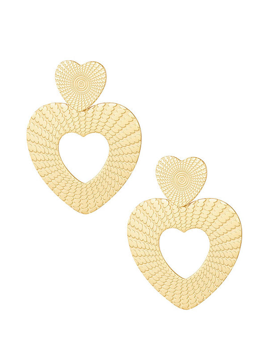 Oorbellen double hart