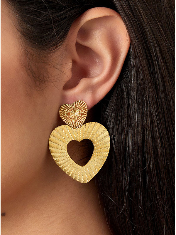 Oorbellen double hart