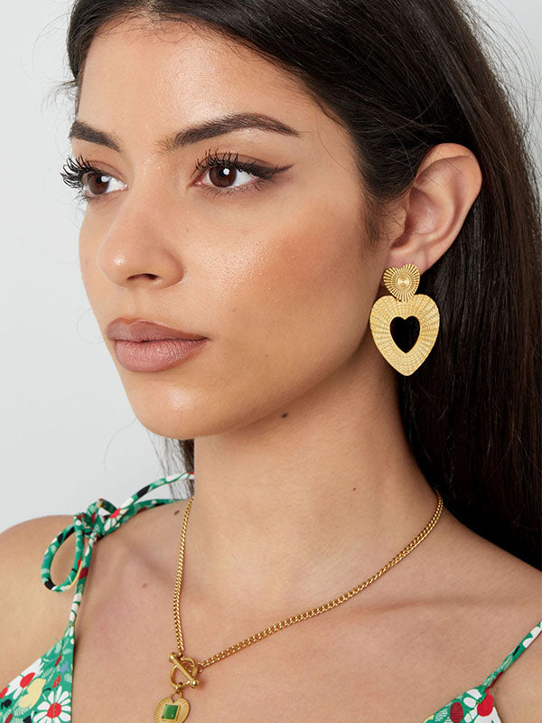 Oorbellen double hart