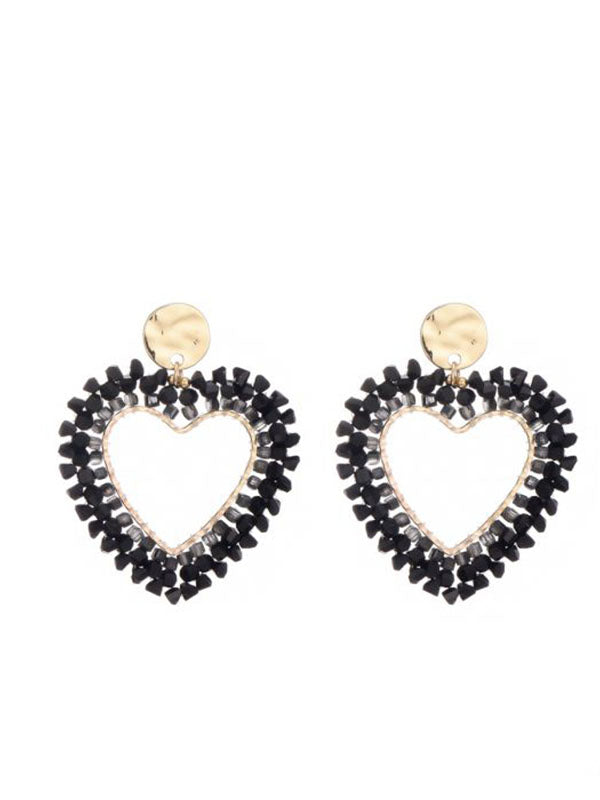 Statement oorbellen hart zwart