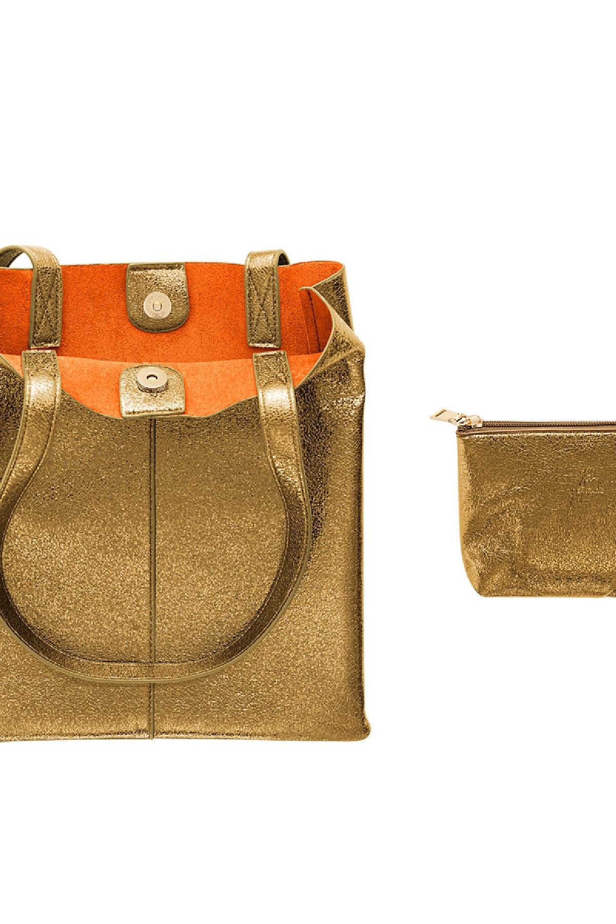 Metallic Shopper Cognaq