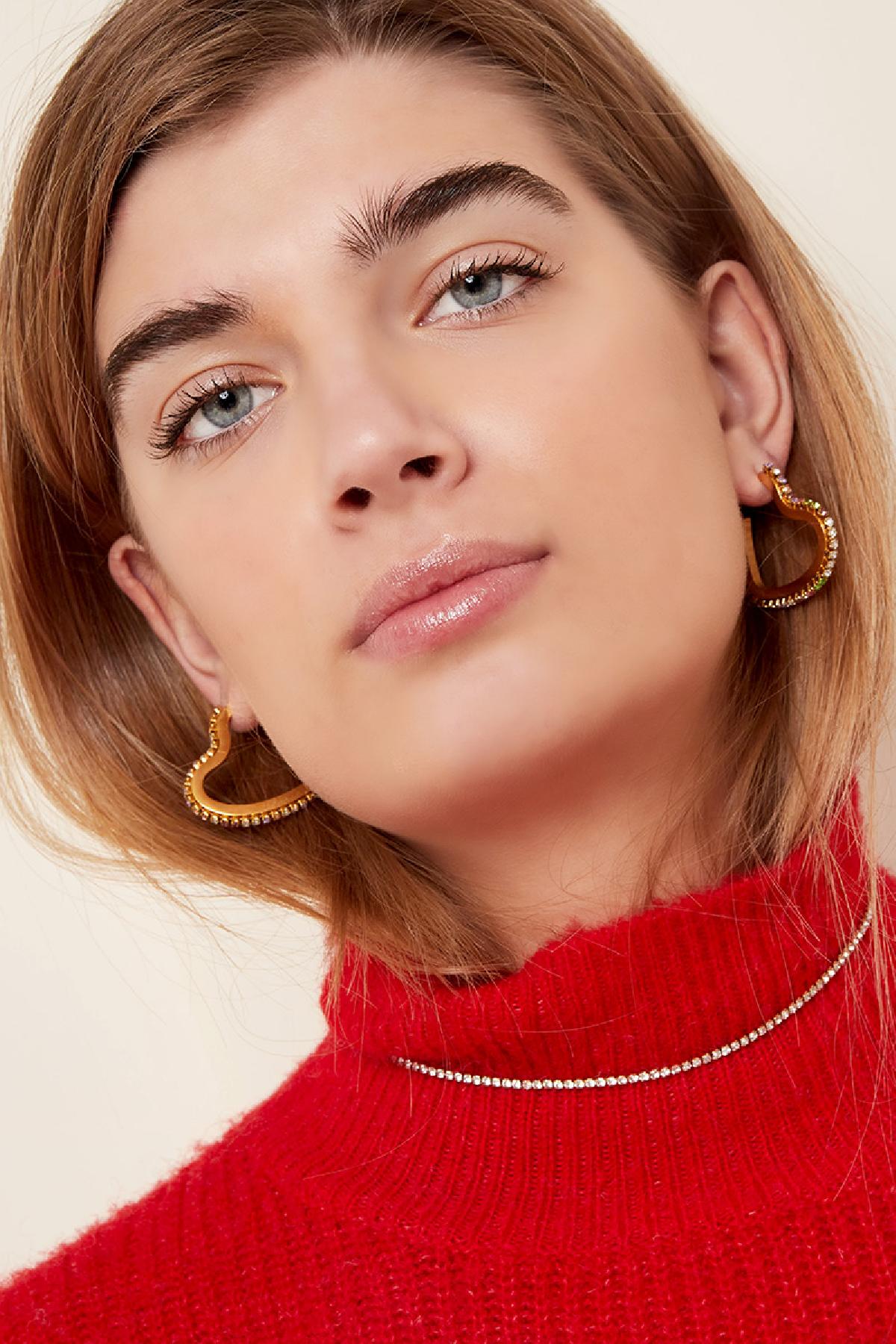 Oorbellen zirkonen hart