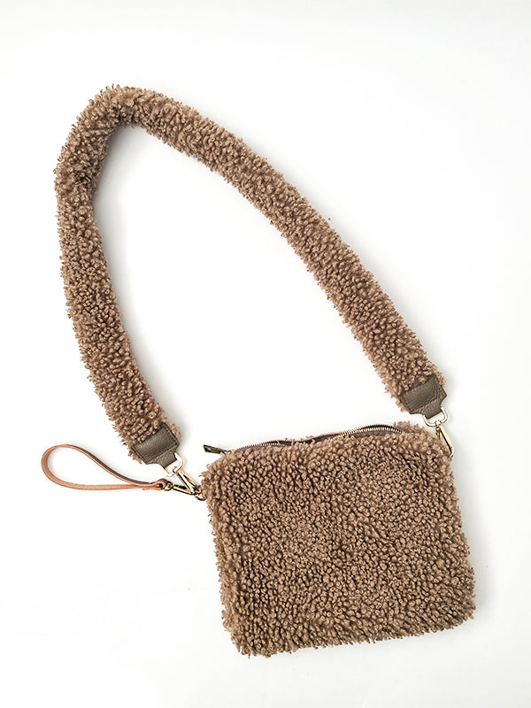 Schoudertas Teddy Beige