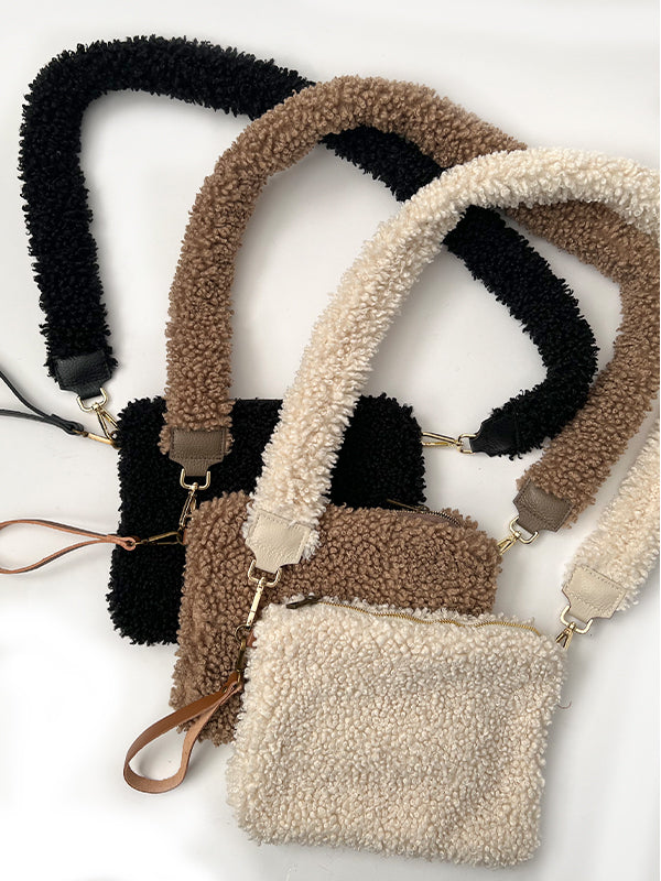 Schoudertas Teddy Beige