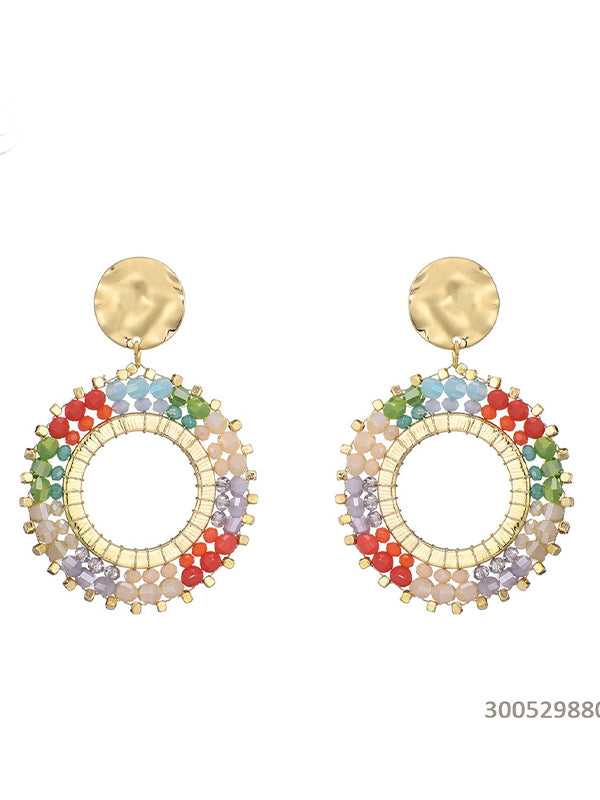 Oorbellen met gekleurde glaskralen