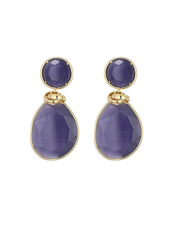 Oorhangers met paarse glaskralen