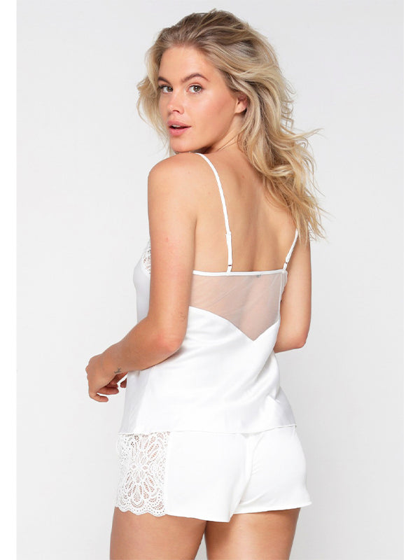 Shortama wit met kant