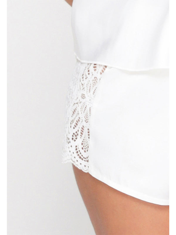 Shortama wit met kant
