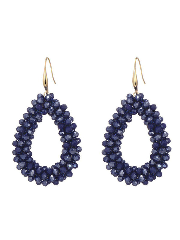 Oorhangers met blauwe glaskralen