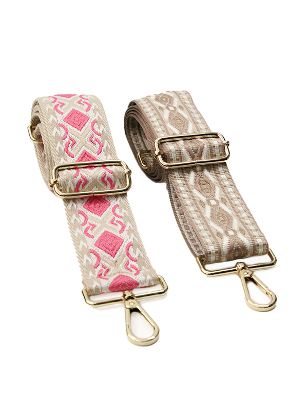 Bagstrap met beige en roze