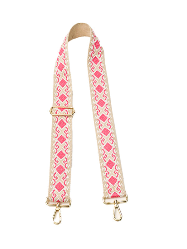 Bagstrap met beige en roze