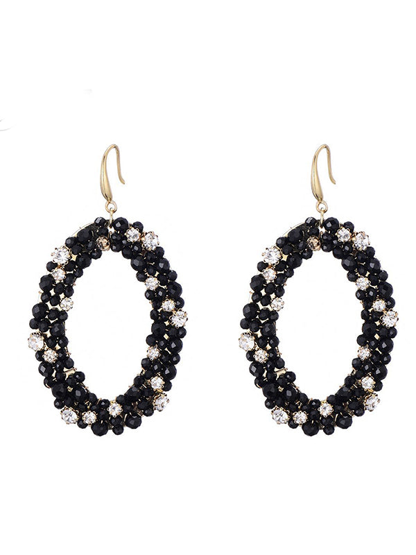 Goudkleurige oorbellen met glaskralen