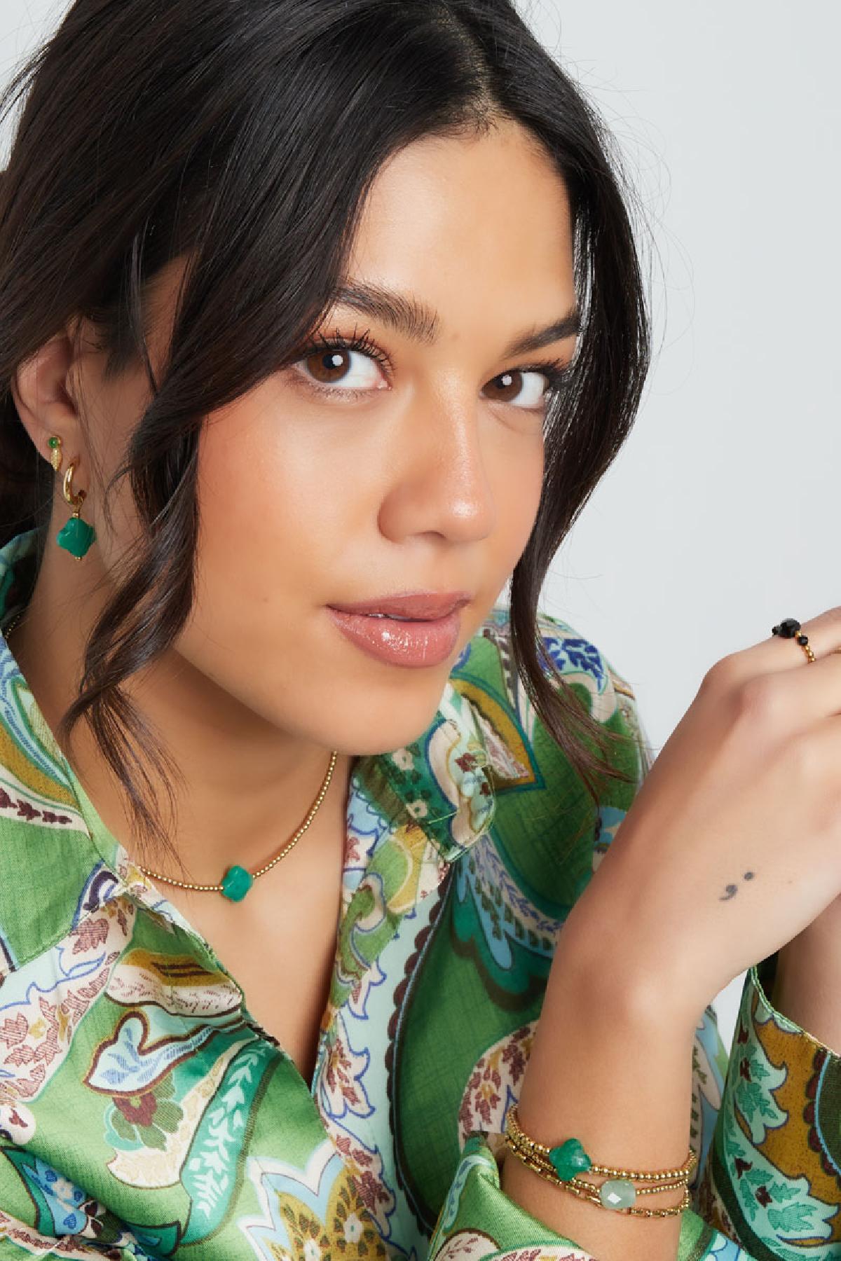 Oorbel met natuurstenen klaver