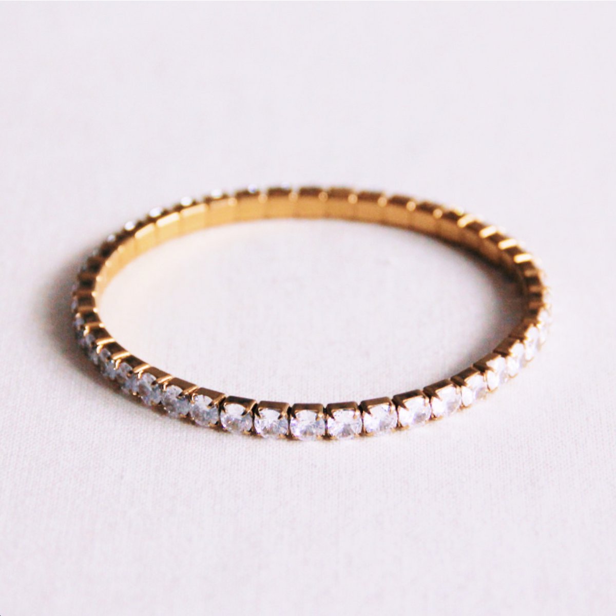 Bazou | Elastische strass armband