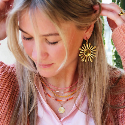 Bazou | Kralen ketting naakt/wit/taupe