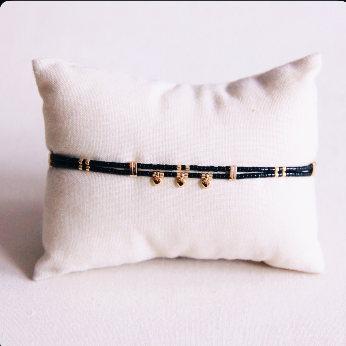 Bazou_Dubbele Miyuki armband mini hartjes