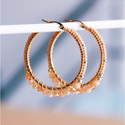 COOSZ_Bazou_ring oorbellen peach