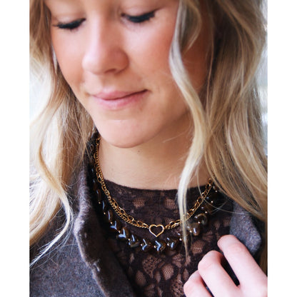 Bazou | Hars ketting met hartjeskralen