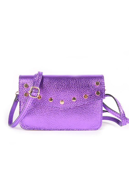 Metallic schoudertasje Paars