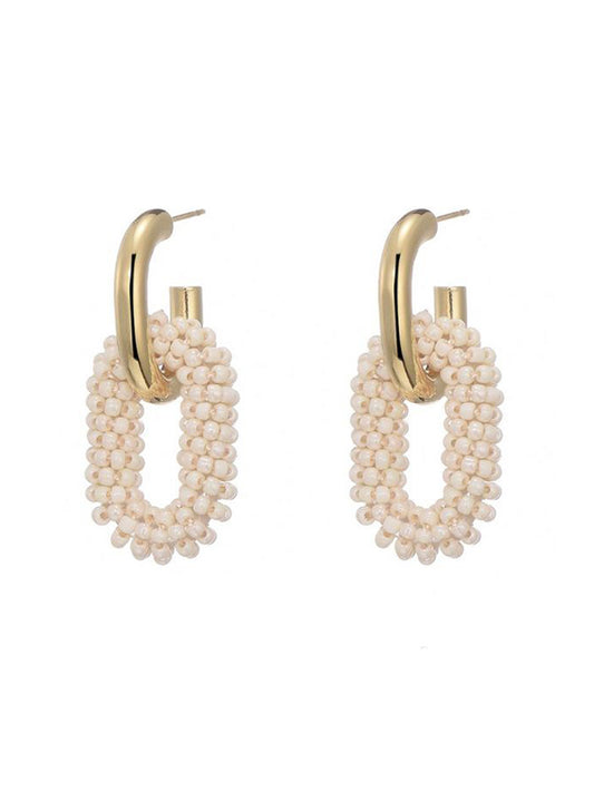 Gouden dames oorbellen - Miyuki beads