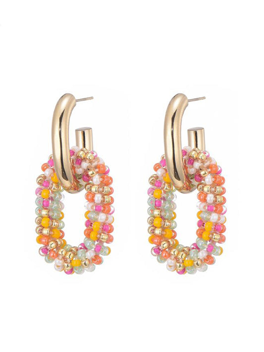 Oorbellen met Miyuki beads multi