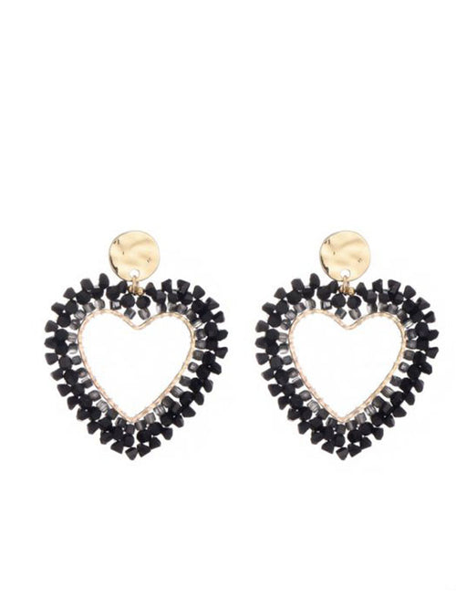 Statement oorbellen hart zwart