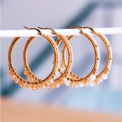 COOSZ_Bazou_ring oorbellen peach