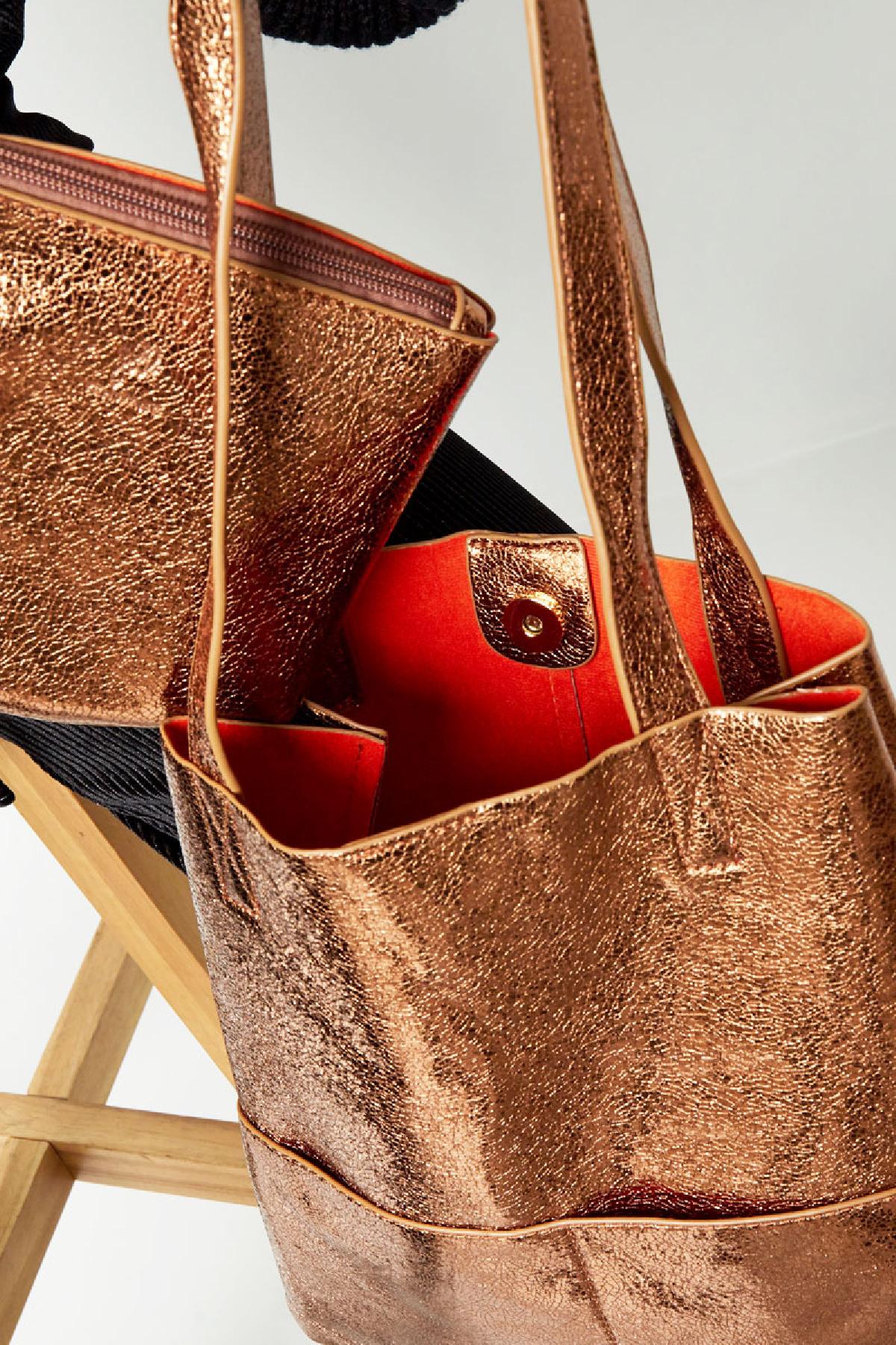 Metallic Shopper Zwart