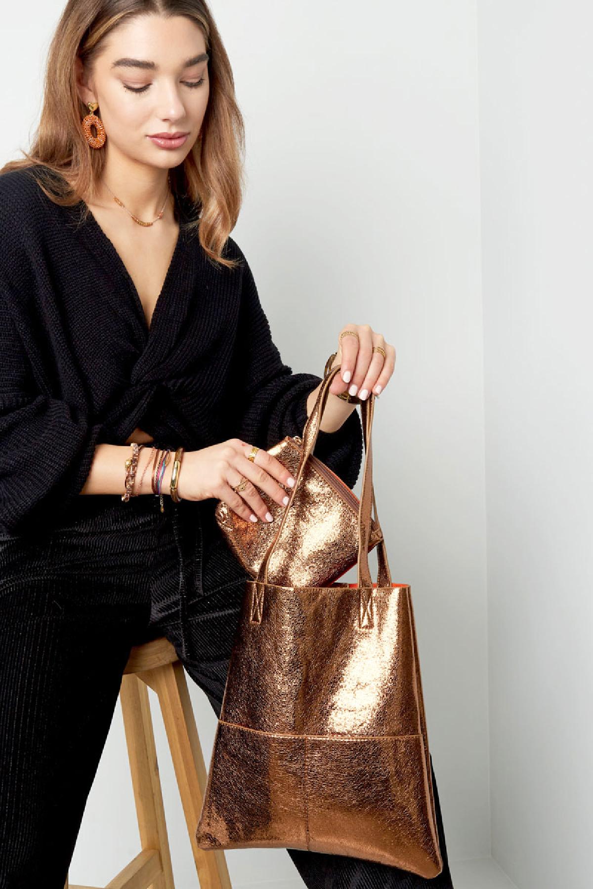 Metallic Shopper Zwart