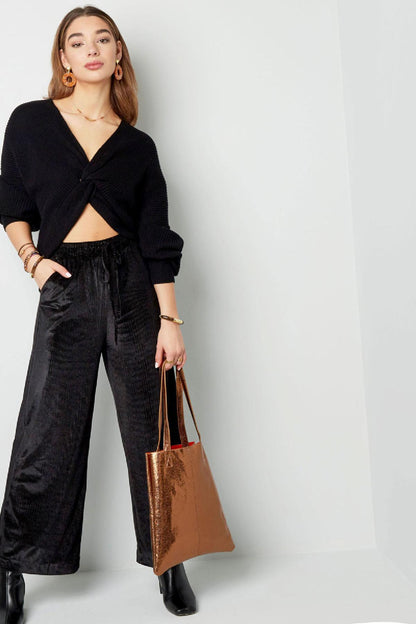 Metallic Shopper Zwart