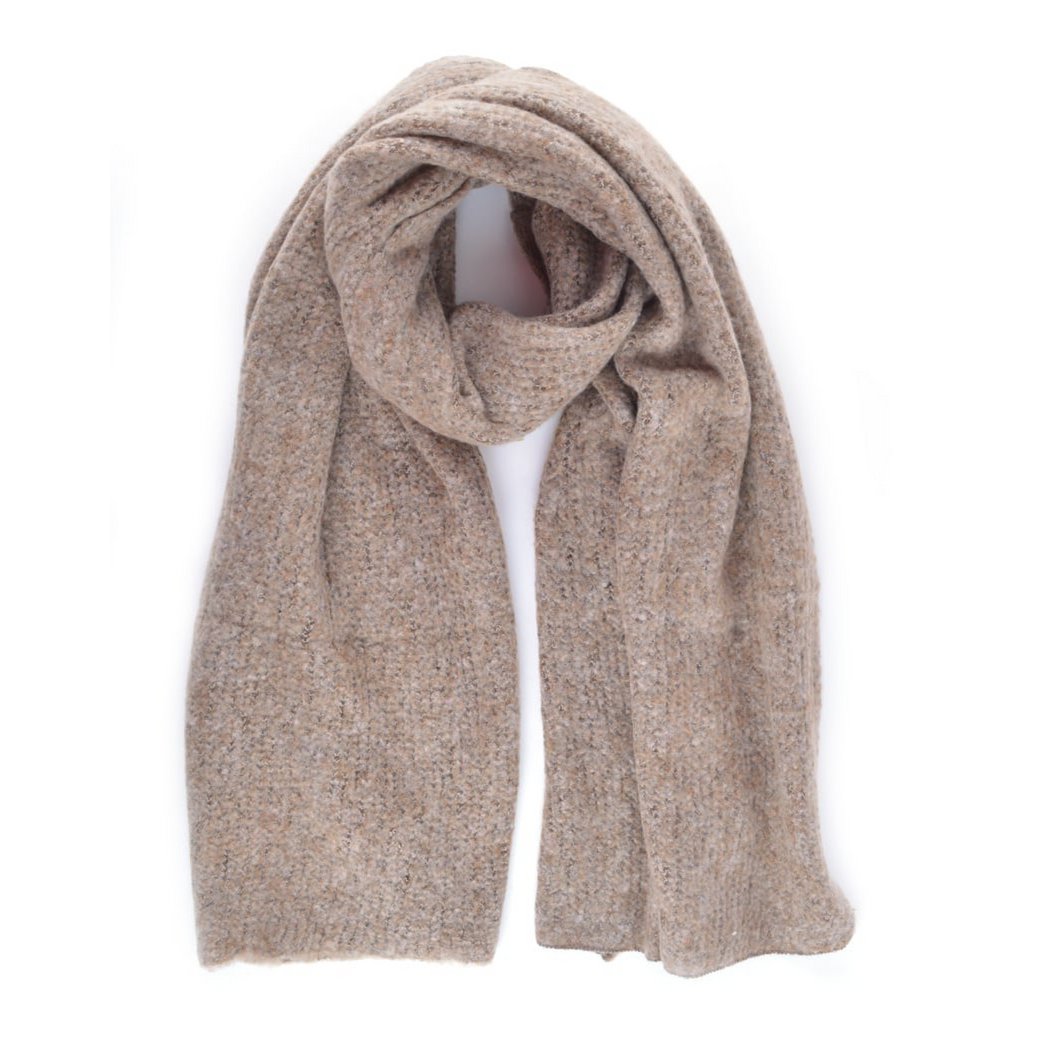 COOSZ_gebreide wollen sjaal camel