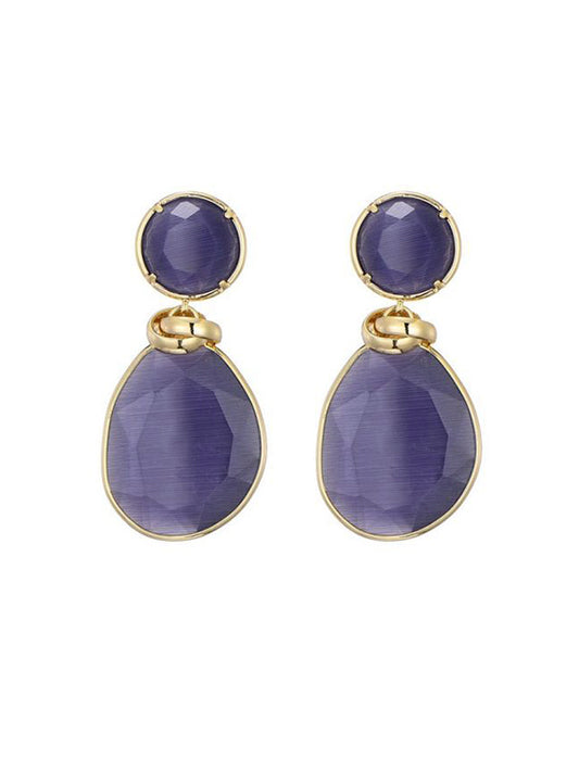 Oorhangers met paarse glaskralen