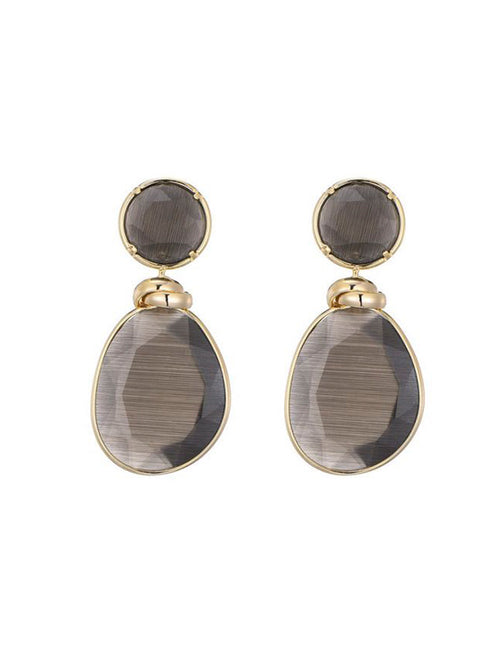 Oorhangers met grijze glaskralen