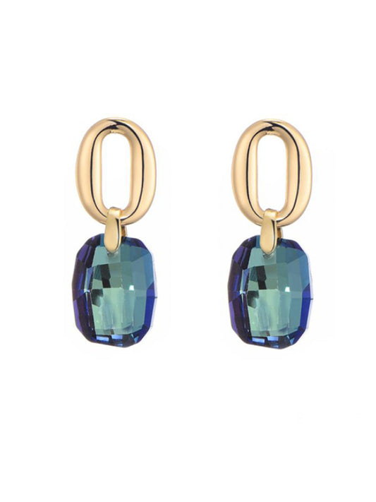 Oorhangers met blauwe glaskralen