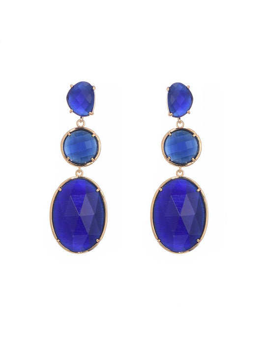Oorhangers met blauwe glaskralen